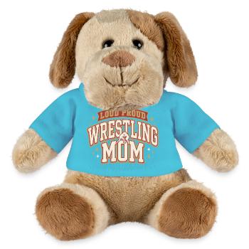 Loud Proud Wrestling Mom Design Rétro - Chien en peluche Helge MiniFeet® - bleu outremer - Devant