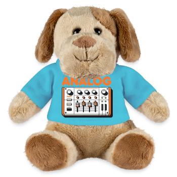 Analog Audio Mixer Retro Soundboard Graphic - MiniFeet® Dog Helge - atoll blue - Front