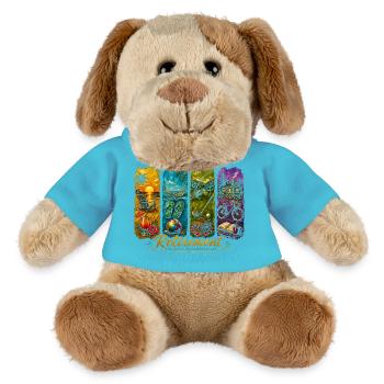 Retraite drôle - Chien en peluche Helge MiniFeet® - bleu outremer - Devant