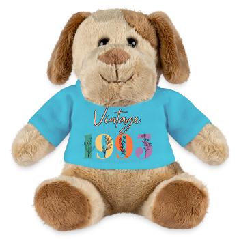 Jahrgang 1995 Blumen - MiniFeet® Hund Helge - Atollblau - Vorne