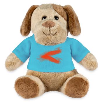 Marque orange de pinceau noir - Chien en peluche Helge MiniFeet® - bleu outremer - Devant