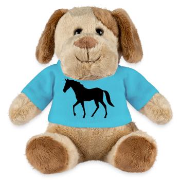 Horse Silhouettes Black Gift Rider - MiniFeet® Dog Helge - atoll blue - Front