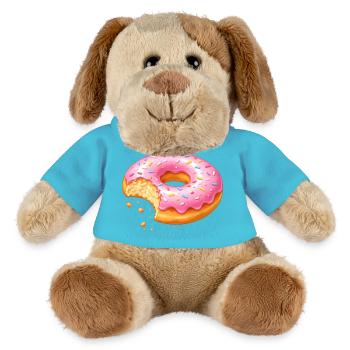 Donut avec morsure – Conception de dessert sucré - Chien en peluche Helge MiniFeet® - bleu outremer - Devant