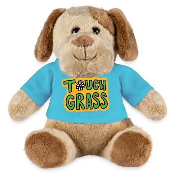 Retro "Touch Grass" Gänseblümchen - MiniFeet® Hund Helge - Atollblau - Vorne