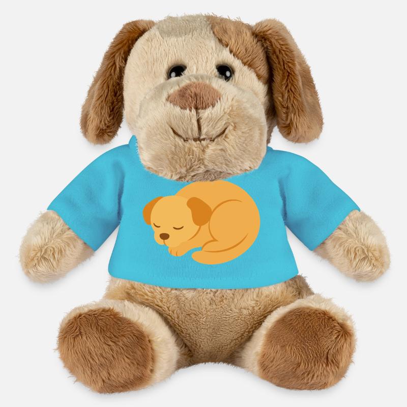 Chiot endormi dans un style minimaliste - Chien en peluche Helge MiniFeet® - bleu outremer