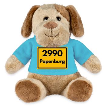 ALTE POSTLEITZAHL PLZ RETRO 2990 PAPENBURG  - MiniFeet® Hund Helge - Atollblau - Vorne