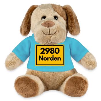 ANCIEN CODE POSTAL RÉTRO 2980 NORTH EAST FRISIA - Chien en peluche Helge MiniFeet® - bleu outremer - Devant
