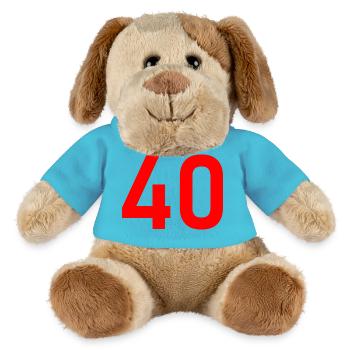 40. 40 YEARS. 40th ANNIVERSARY. 40 YEARS ANNIVERSARY. - MiniFeet® Dog Helge - atoll blue - Front