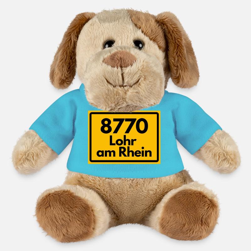 ALTE POSTLEITZAHL PLZ RETRO 8770 LOHR AM MAIN - MiniFeet® Hund Helge - Atollblau