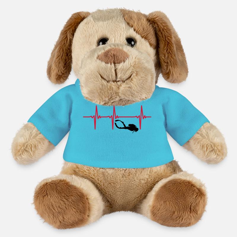 Herzschlag Tauchen mit Gerät - Gerätetauchen - MiniFeet® Hund Helge - Atollblau