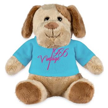 Collection de scripts vintage 1986 - Chien en peluche Helge MiniFeet® - bleu outremer - Devant