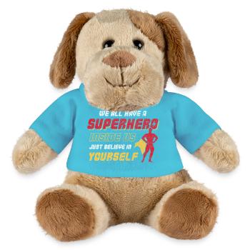 We All Have a Superhero Inside Us Design - MiniFeet® Hund Helge - Atollblau - Vorne