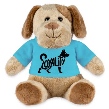 Loyalität - Cooler Hund Haustier Aufkleber - MiniFeet® Hund Helge - Atollblau - Vorne