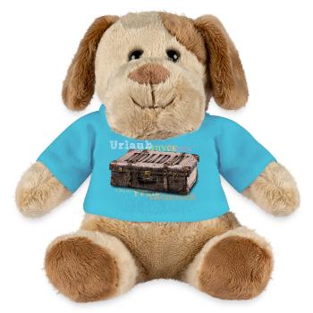 Vintage Koffer mit Reisewortschatz - MiniFeet® Hund Helge - Atollblau - Vorne