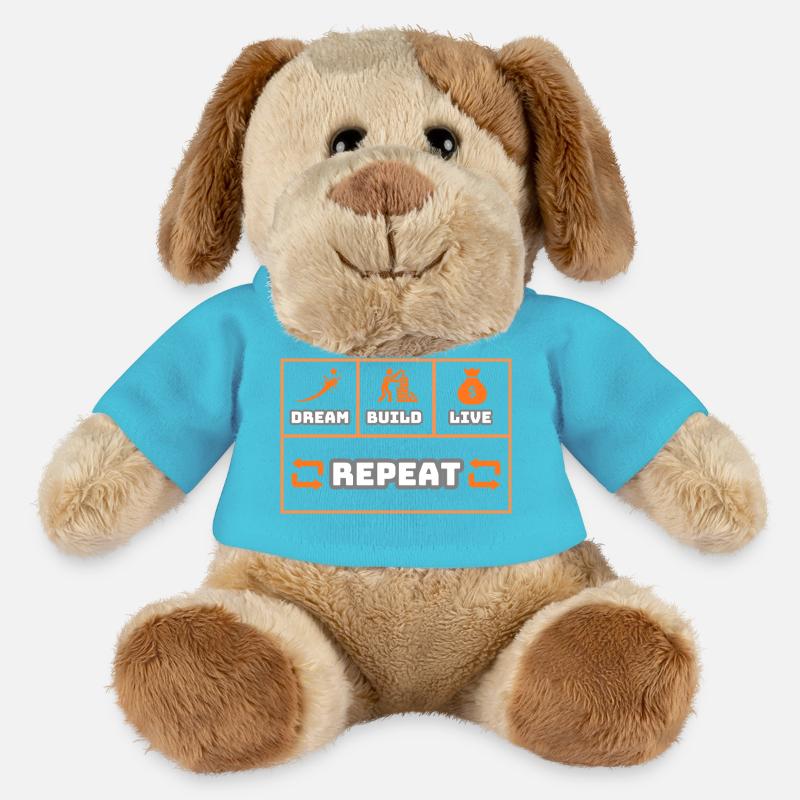 Dream Build Live Repeat - Chien en peluche Helge MiniFeet® - bleu outremer