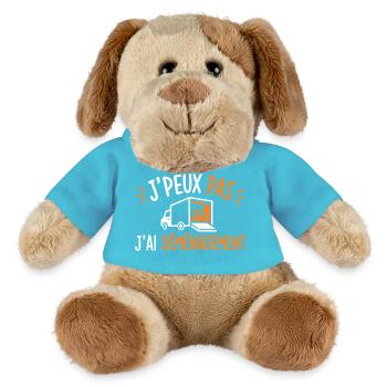 Déménagement - Chien en peluche Helge MiniFeet® - bleu outremer - Devant