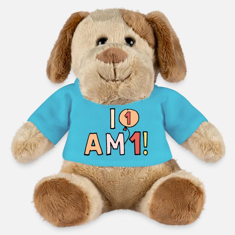 I am 1 - first birthday - MiniFeet® Dog Helge - atoll blue