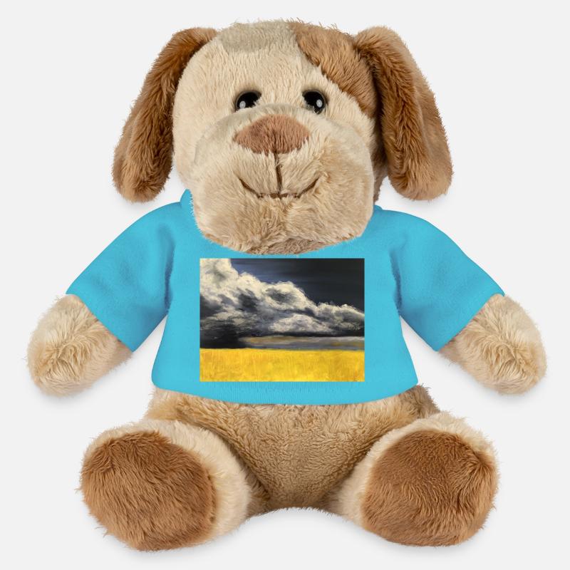 Rabsfeld vor Gewitterwolken - MiniFeet® Hund Helge - Atollblau