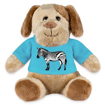 Zebra - Cute Zoo Animal Design - MiniFeet® Dog Helge - atoll blue - Front