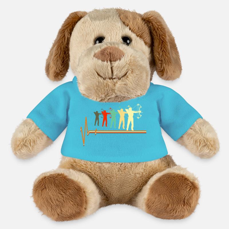 Bogenjagd-Herzschlag-Retro-Bogenschützen-Silhouette - MiniFeet® Hund Helge - Atollblau