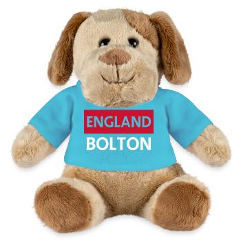 Angleterre Bolton Paysage urbain Illustration - Chien en peluche Helge MiniFeet® - bleu outremer - Devant