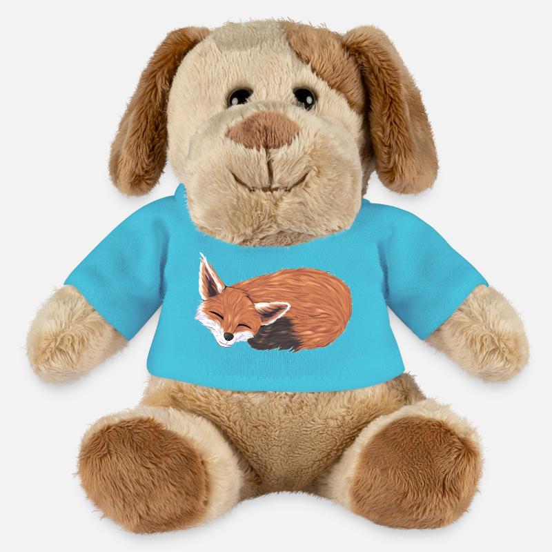 Renarde dans son sommeil aux couleurs chaudes - Chien en peluche Helge MiniFeet® - bleu outremer