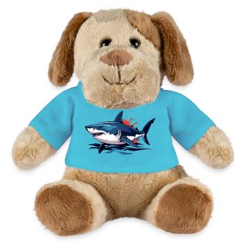 Requin bleu des profondeurs avec éclaboussures rouges Requin blanc - Chien en peluche Helge MiniFeet® - bleu outremer - Devant