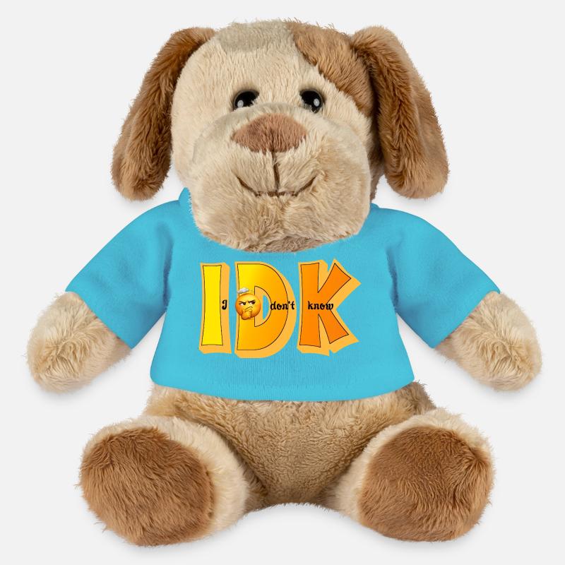 IDK – Je ne sais pas Drôle de Statement Design - Chien en peluche Helge MiniFeet® - bleu outremer