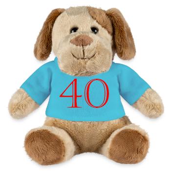 40. 40 YEARS. 40th ANNIVERSARY. 40 YEARS ANNIVERSARY. - MiniFeet® Dog Helge - atoll blue - Front