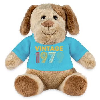 Vintage-Retro-Ringe von 1979 - MiniFeet® Hund Helge - Atollblau - Vorne
