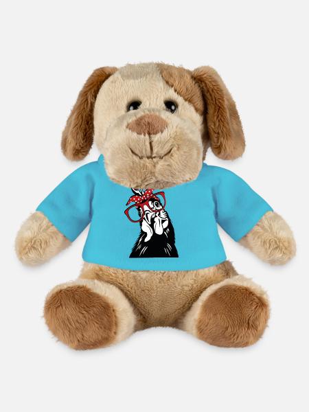 Huhn - Brille - Bandana - MiniFeet® Hund Helge - Atollblau
