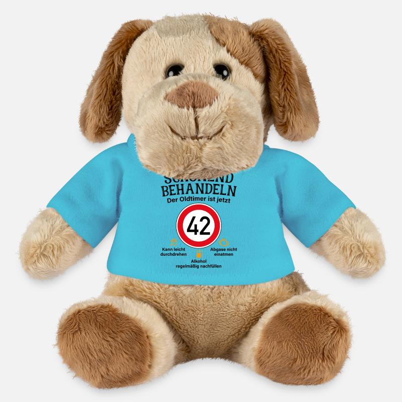 42. Geburtstag Schonend Behandeln Oldtimer Ist 42 - MiniFeet® Hund Helge - Atollblau