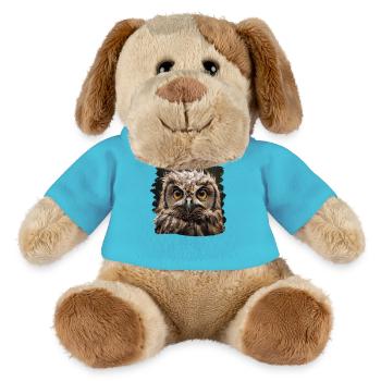 Eulen Kauz Owl Uhu Nachteule Eule - MiniFeet® Hund Helge - Atollblau - Vorne