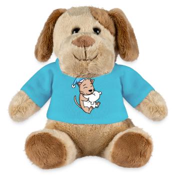 Chat avec oreiller et bonnet somnolent - Chien en peluche Helge MiniFeet® - bleu outremer - Devant