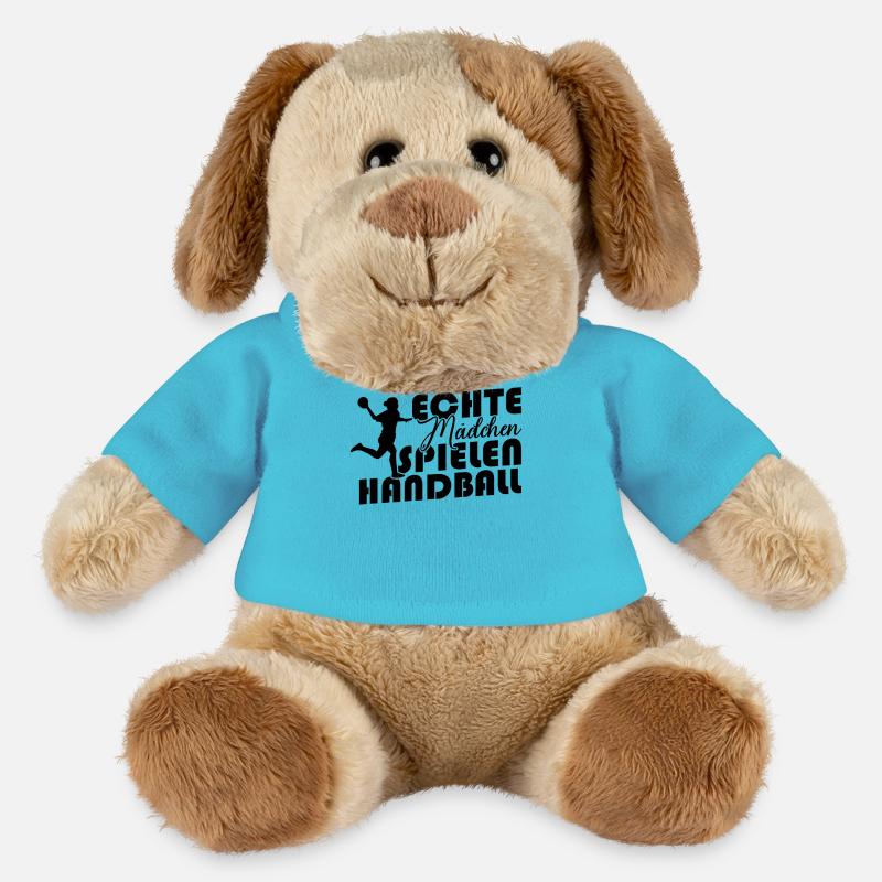 Echte Mädchen spielen Handball - MiniFeet® Hund Helge - Atollblau