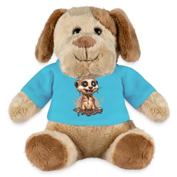 Funny Chocolate Meerkat - MiniFeet® Dog Helge - atoll blue - Front