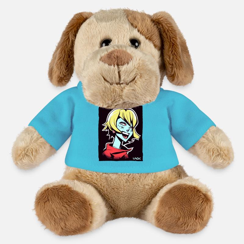 Cooles und glückliches Anime-Mädchen - MiniFeet® Hund Helge - Atollblau