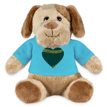Vintage Baseball Heart - MiniFeet® Dog Helge - atoll blue - Front