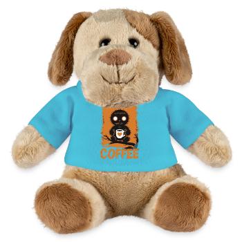 Niedliche Voodoo-Puppe Kaffee-Liebhaber - MiniFeet® Hund Helge - Atollblau - Vorne