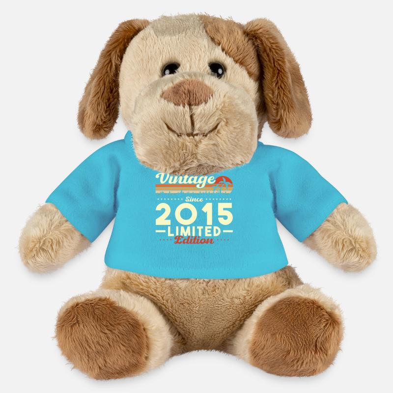 Original 2015 Vintage Retro Jubiläumsgeschenk - MiniFeet® Hund Helge - Atollblau