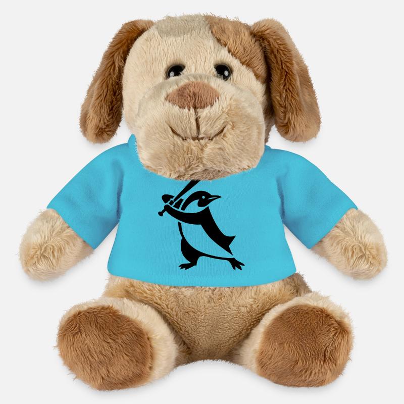 Pinguin Baseball Spieler Silhouette minimalistisch - MiniFeet® Hund Helge - Atollblau