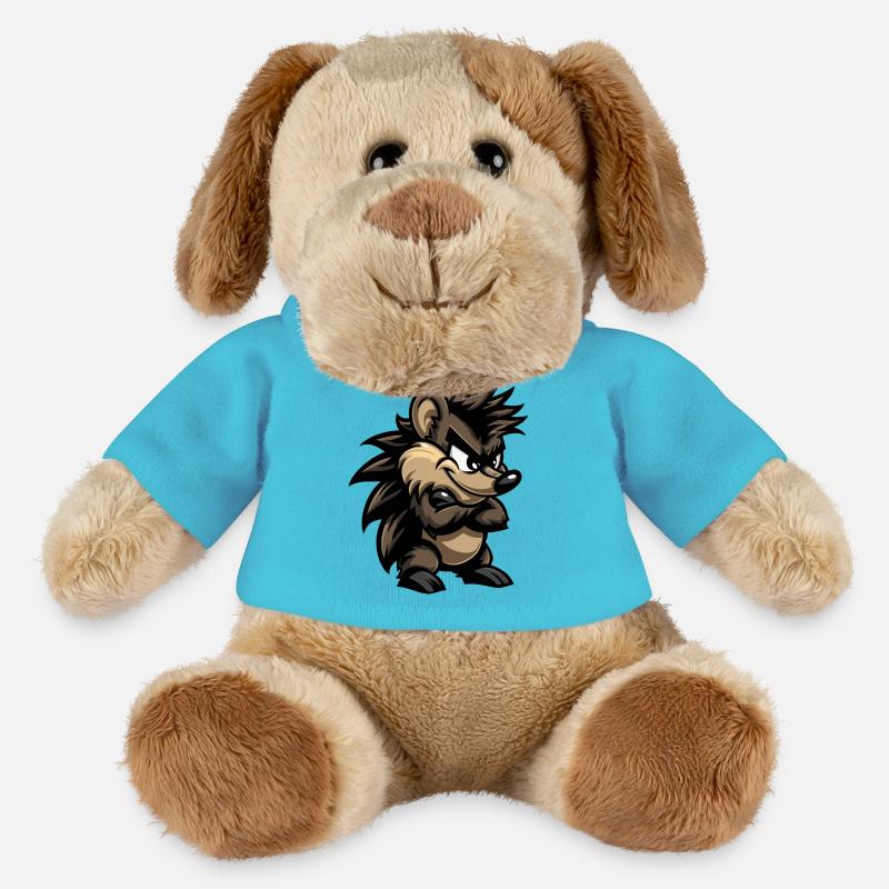 Bande dessinée hérisson - Chien en peluche Helge MiniFeet® - bleu outremer
