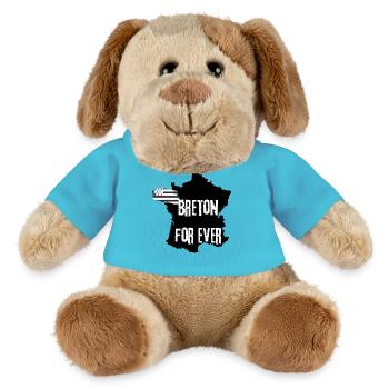 cadeau homme, femme, humour, t-shirt humoristique - Chien en peluche Helge MiniFeet® - bleu outremer - Devant