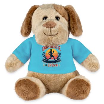 Dominate or Drown – Sporty motif for athletes - MiniFeet® Dog Helge - atoll blue - Front
