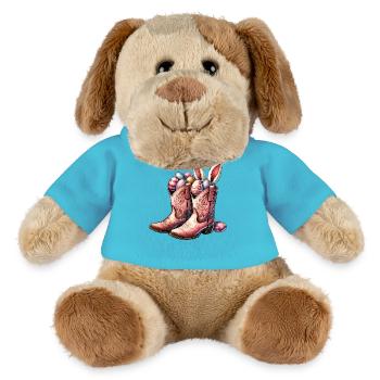 Easter Retro Cowboy Boots with Eggs - MiniFeet® Dog Helge - atoll blue - Front