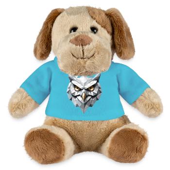 Eule Maske - Low Poly Design - MiniFeet® Hund Helge - Atollblau - Vorne