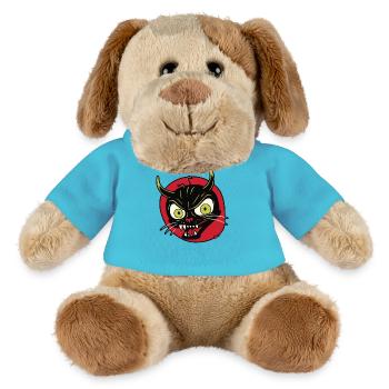 Grimace diabolique d’un chat diabolique - Chien en peluche Helge MiniFeet® - bleu outremer - Devant