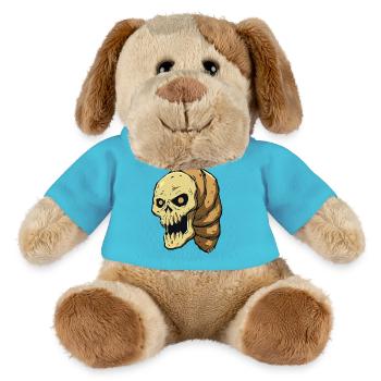 Ver du crâne – Motif de monstre effrayant - Chien en peluche Helge MiniFeet® - bleu outremer - Devant