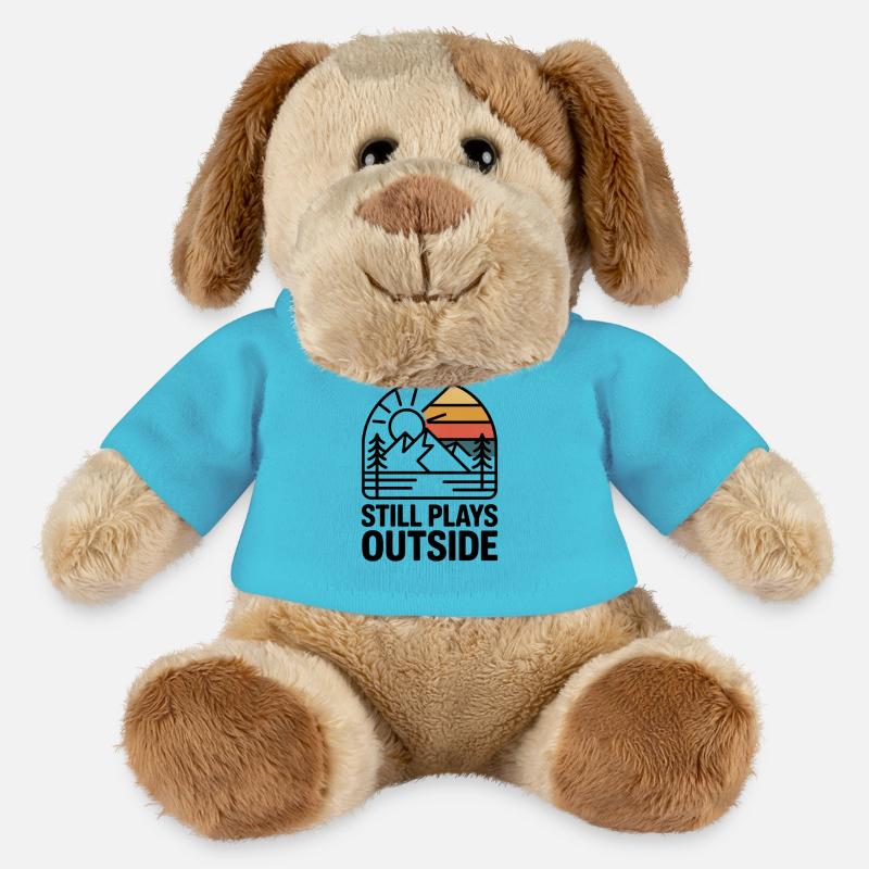 Spielt immer noch draußen Retro Sunset - MiniFeet® Hund Helge - Atollblau