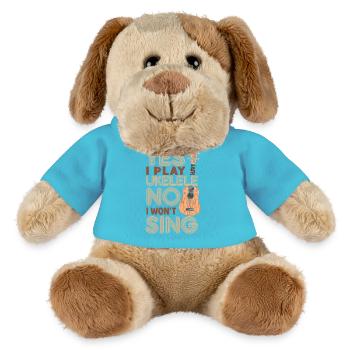 Hawaiian Ukulele Uke Yes I Play - Chien en peluche Helge MiniFeet® - bleu outremer - Devant